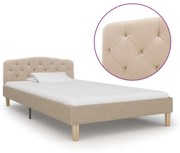 vidaXL Bedframe stof beige 100x200 cm