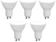 Set van 5 Smart GU10 50mm dimbare LED lampen opaal 7W 630 lm 4000K