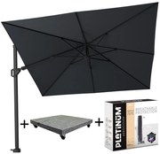 Challenger T2 300x300 cm antraciet met parasolvoet 120kg en hoes