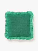 Gebreide kussenhoes Pansy met franjes