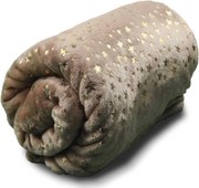 Unique Living fleece plaid'Xmas Glitter Star'130x160cm - Taupe