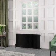 Eastbrook Rivassa 3 koloms radiator 115x60cm staal 2038W zwart mat