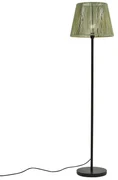 Buiten vloerlamp zwart met kap groen touw IP44 - Virginia JaylaJapandi E27 IP44 Buitenverlichting rond