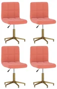vidaXL Eetkamerstoelen draaibaar 4 st fluweel roze
