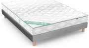 Set van matras voor gevoelige rug, 672 veren, stevig, zacht ligcomfort + bedbodem