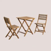 Delawer Classic Opvouwbare Tuintafel En 2 Stoelenset Bruin - Tarwe - Sklum
