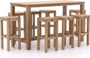 Barset ROUGH | 8 personen | Tuinset teakhout | 9-delig | Kees Smit Tuinmeubelen
