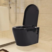 vidaXL Hangend toilet keramiek zwart