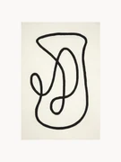 Handgetuft wollen vloerkleed Line met One Line tekening