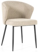 Eleonora Santos Taupe Eetstoel Boucle Met Ronde Rug