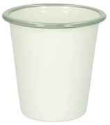Beker, emaille, groengrijs/wit,Ø 9 cm