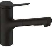 Hansgrohe - Zesis M33 - ééngreepskeukenmengkraan 150 - uittrekbare vuistdouche - 2 jets - mat zwart 74800670