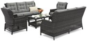 Malaga Coffee 8 antraciet Garden Point luxe technorattan meubelset