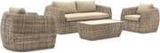 + 10% kassakorting | Stoel-bank loungeset Intenso | 5 personen | Loungeset Beige | Wicker (vlechtwerk) | Kees Smit Tuinmeubelen