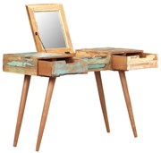 vidaXL Kaptafel met spiegel 112x45x76 cm massief gerecycled hout