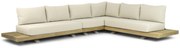 Hoek loungeset 6 personen Teak Taupe Santika Furniture Santika