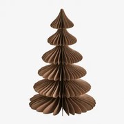 Pack Van 2 Kerstbomen Van Papier Navira Karamelbruin Met Gouden Rand & ↑30 Cm - Sklum