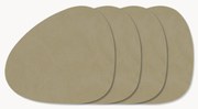 Asymmetrische leren placemats Curve, 4 stuks
