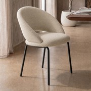 By-Boo Nido Eetkamerstoel Met Zwart Onderstel Beige