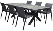 Nancy New Delhi dining tuinset 224x103x74,5 cm 7 delig  aluminium