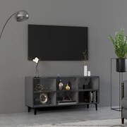 vidaXL Tv-meubel met metalen poten 103,5x30x50 cm hoogglans grijs