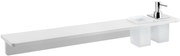 Sapho Abeline rockstone plank met glas en chromen zeepdispenser 80cm wit