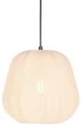 Japandi hanglamp crème met stoffen kap 28cm - SableJapandi E27 Scandinavisch rond Binnenverlichting Lamp