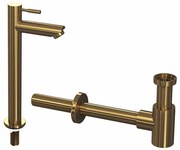 INK 2B Fonteinkraanset - staande Fonteinkraan - hoog - designSifon - Brushed mat goud 9902443