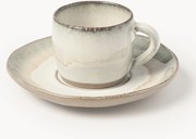 Handgemaakte espressokopjes Myrtille met schoteltjes, 4-delig