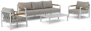 Stoel en Bank Loungeset 5 personen Aluminium Wit  Coco Avellino