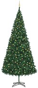 vidaXL Kunstkerstboom met LED's en kerstballen 500 cm groen