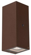 Wandlamp roestbruin 2-lichts AR70 IP44 met schemersensor - Baleno