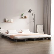 vidaXL Bedframe massief grenenhout grijs 180x200 cm 6FT Super King