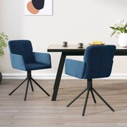 vidaXL Eetkamerstoelen draaibaar 2 st fluweel blauw