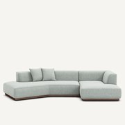 Rechtse open hoekbank in gespikkelde stof, Jacopo