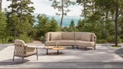 4 Seasons Outdoor Ezra chaise loungeset terre met Volta en Boaz loungetafels Loungebank   bruin weerbestendig