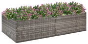 vidaXL Plantenbak 157x80x40 cm poly rattan grijs