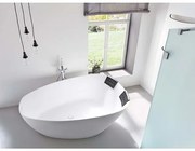 Riho Toledo Vrijstaand bad - 158x110x62cm - kiezelvorm - solid surface - mat wit B126001105