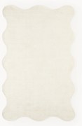 Handgeweven viscose vloerkleed Wavy met golvende rand