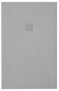 ZEZA Grade douchevloer - 80x90cm - antislip - antibacterieel - mineraalmarmer - rechthoek - mat perla (lichtgrijs) 400000000000020092