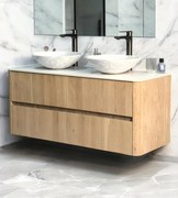 B-Stone Branson badkamermeubel eiken met toppaneel wit 120cm