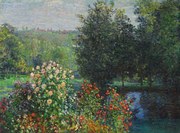 Kunstreproductie The Rose Bushes in the Garden at Montgeron (1876), Claude Monet