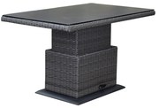 Miami lounge-diningtafel 130x75xH47-71 cm in hoogte verstelbaar antraciet