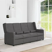 vidaXL Fauteuil 4-zits verstelbaar stof donkergrijs