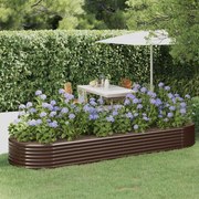 vidaXL Plantenbak 322x100x36 cm gepoedercoat staal bruin