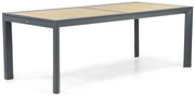 Dining Tuintafel rechthoekig uitschuifbaar 214/273 x 100 cm Aluminium Grijs Rosarno