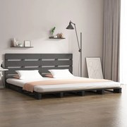 vidaXL Bedframe massief grenenhout grijs 120x200 cm