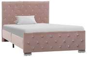 vidaXL Bedframe stof roze 100x200 cm