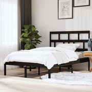 vidaXL Bedframe massief hout zwart 150x200 cm 5FT King Size