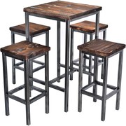 CHYRKA® Bartafel barkruk LS bartafel SAMBOR barmeubel loft vintage bar industrieel design handgemaakt hout metaal